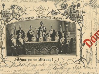 Postkarte von 1904 als Eintrittskarte dokumentiert Hanauer Karnevalsabend